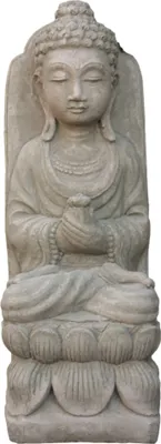 Produktbild von Schöner Buddha aus Steinguss perfekt für den Garten die Terrasse oder den Vorgarten ist Frostfest Witterungsbeständig und Neu 60cm H, SU-2241