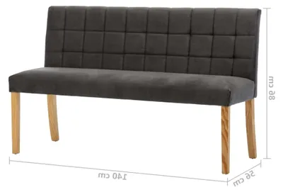 Produktbild von Bank 140 cm Grau Samt