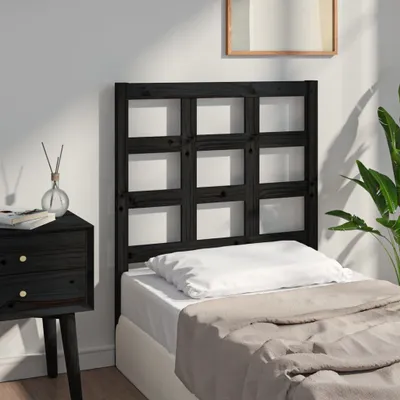 Produktbild von vidaXL Kopfteil Schwarz 80,5x4x100 cm Massivholz Kiefer - Bettkopfteil - Bettkopfteile - Kopfteil - Bett-Kopfteil