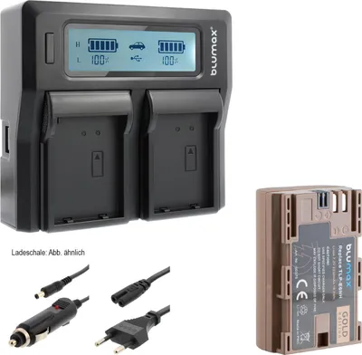 Produktbild von 1x Akku + Lader für Canon LP-E6NH R7 R6 Mark II - mit Typ-C- 2250 mAh 7,2V
