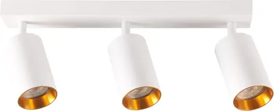 Obrázok produktu pre Nástenná a stropná lampa 3 GU10, biela + zlaté krúžky MARIBEL 321213 Polux