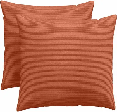 Zdjęcie produktu dla vidaXL Poduszka na sofę 2 sztuki czerwono-pomarańczowa 50 x 50 cm tkanina sztruksowa