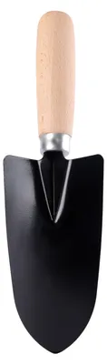 Produktbild von Garronda Garronda Blumenkelle Gartenschaufel zu Bepflanzung Handschaufel spitz Balkonschaufel mit Holzgriff, Länge: 27 cm GD-0004 (Blumenkelle, Schwarz)