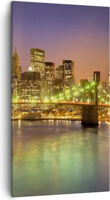 Produktbild von Bild auf Leinwand - Leinwandbild - New York Brücke - 45x80cm - Wand Bild - Wanddeko - Wandbilder - Leinwanddruck - Bilder - Kunstdruck - Wanddekoration - Leinwand bilder - Wandkunst - PA45x80-3517