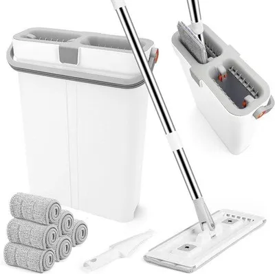 Immagine prodotto di Lavatrice a microonde - Lavatrice con microonde, capacità 8 litri - per uso domestico - sistema innovativo di pulizia dei pavimenti - include 6 panni in microfibra per lavatrice - set per lavatrice - adatto a tutti i tipi di pavimento - pratico set per la pulizia