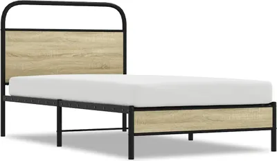 Produktbild von vidaXL Bettgestell ohne Matratze 100x200 cm Sonoma-Eiche Holzwerkstoff