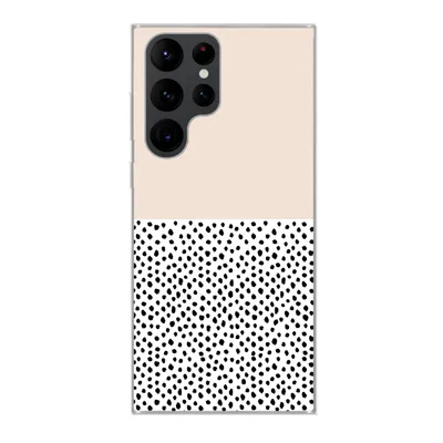 Produktbild von MuchoWow® Handyhülle Schutzhülle Hülle für Samsung Galaxy S22 Ultra Polka dots - Weiß - Schwarz Silikon Softcase Handy Hülle - Abbildung
