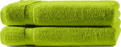 Produktbild von 2 Handtücher grün 50x100 cm Set Baumwolle Handtuch Frottee flauschig weich