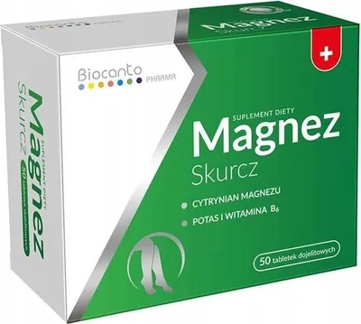 Zdjęcie produktu dla BIOCANTO Magnez Skurcz Cytrynian magnezu Potas Witamina B 50 tabletek