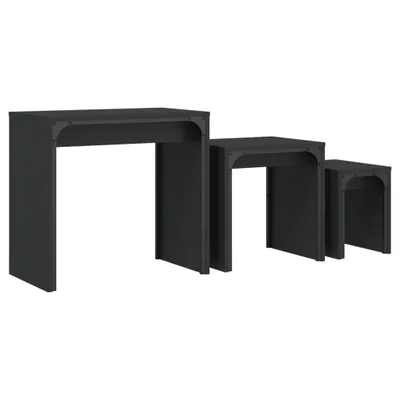 Immagine prodotto di vidaXL Set di tavoli 3 pezzi in legno nero