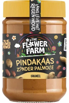 Produktbild von Flower Farm Pindakaas zonder palmolie 350g – natuurlijke, romige spread