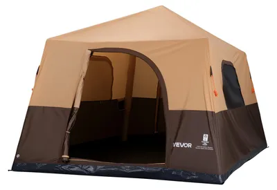 Obrázek produktu pro VEVOR Stan do stanu pro 8 osob, nafukovací rodinný stan s dobíjecí pumpou, vzduchovou trubkou z TPU a 4 síťovými okny, stan s kabinou a přepravním pouzdrem, vhodný pro rodinné kempování a turistiku, béžová barva