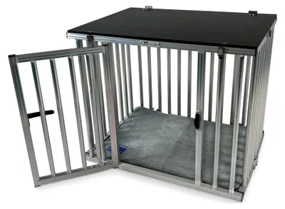 Produktbild von Faltbare ALU Hundebox/Transportkäfig klappbar (Medium)
