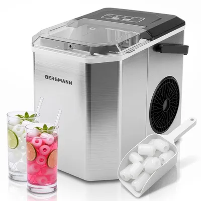 Produktbild von Eiswürfelmaschine 12 kg/24 h 1,3 L 120 W 2 Eiswürfelgrößen | Bergmann HI002