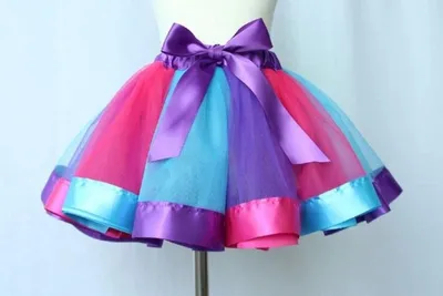 Immagine prodotto di Go Go Gadget – Tutu – Gonna a balze – con fiocco per capelli – colori arcobaleno – taglia S