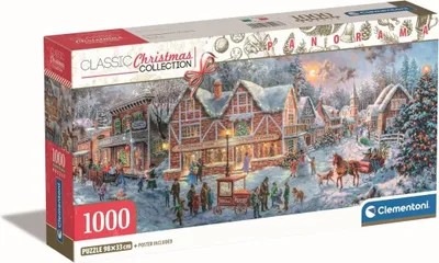 Produktbild von CLEMENTONI Puzzle 1000 Panorama Weihnachten + Poster 39927