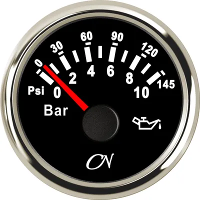 Produktbild von CN-Instrument Analog 57mm Ø Serie : schwarz/chrom Öldruckanzeige max. 10 Bar
