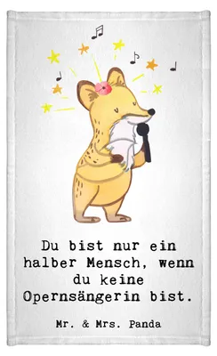Produktbild von Mr. & Mrs. Panda Handtuch Opernsängerin Herz - Weiß - Geschenk, Baumwollhandtuch, badezimmer, gäste wc, Klein, Gästetuch