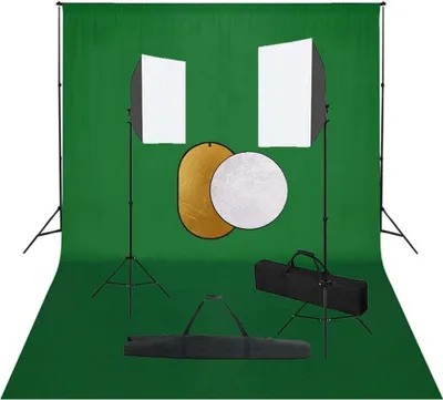 Image de Kit de studio photo boîtes à lumière toile de fond réflecteur