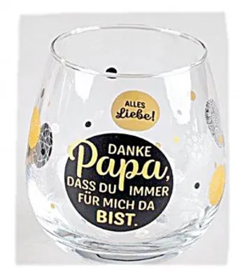 Produktbild von Whiskyglas, Wasserglas oder auch Weinglas mit Spruch Danke Papa""