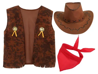 Productafbeelding van Cowboy Cosplay Kostuum voor Mannen - Western Vest en Hoed Set