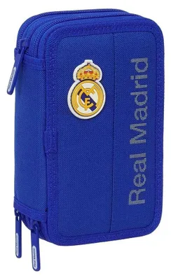 Immagine prodotto di Astuccio Real Madrid con 37 accessori, astuccio per bambini, ideale per bambini dai 5 ai 14 anni, 12,5 x 5,5 x 19,5 cm