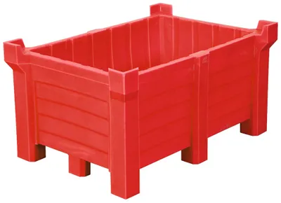 Produktbild von Transportbehälter PE - 400 l - 500 kg - 1260x1060x650 mm - stapelbar - Farbe rot
