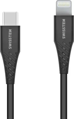 Produktbild von Swissten, Lightning auf USB-C Kabel 60W knotenfrei 1.5m iPhone / iPad, Schwarz