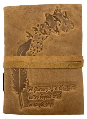 Produktbild von Omgoods – Vintage-Notizbuch aus Leder mit unregelmäßigem Rand – Gelbes Wildleder, 5x7 Zoll
