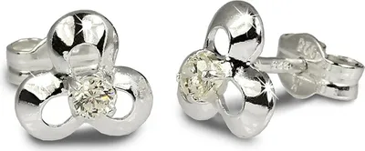 Produktbild von SilberDream Ohrstecker Damen Silber weiß Blüte Zirkonia Ohrringe 7mm SDO529W