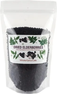 Produktbild von Holunderbeeren getrocknet, Holundertee, Holunder, Sambucus Nigra, Fructus Sambuci 1KG
