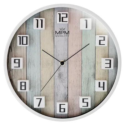 Produktbild von MPM-Quality Lemali Wanduhr Kunststoff Weiß 30,4 cm