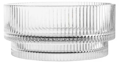 Produktbild von Geriffelte Glasschüssel 13 cm, 550 ml, transparent – Salat- & Dessertschale, 1 Stück
