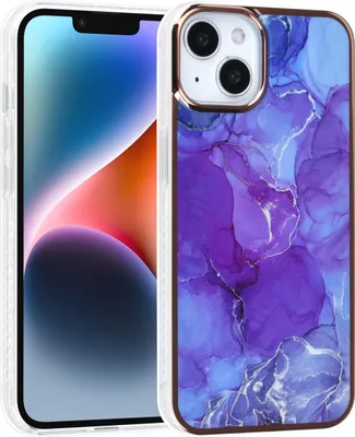 Zdjęcie produktu dla UNIQ Accessory iPhone 14 & 13 TPU Backcover - Marble Purple