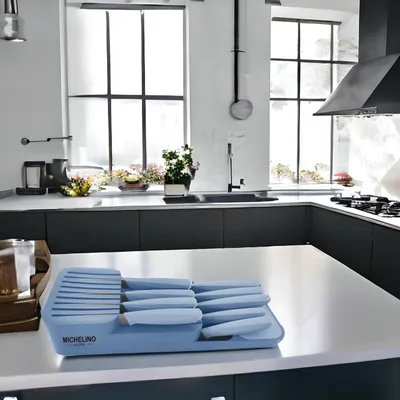 Produktbild von 10-tlg. Messerorganizer Serie Alythia Messerset blau