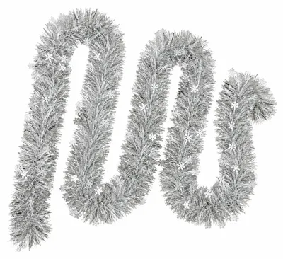 Produktbild von Weihnachtsdeko "Girlande mit Schneeflocken" 270cm - Weiß/Silber