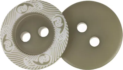 Obrázok produktu pre Gombík – sada 6 ks – priemer 15 mm – zelená, biela