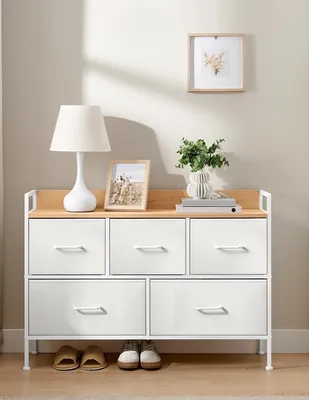 Produktbild von SONGMICS Kommode, Schrank Schlafzimmer, 5 Schubladen mit Griffen, Sideboard