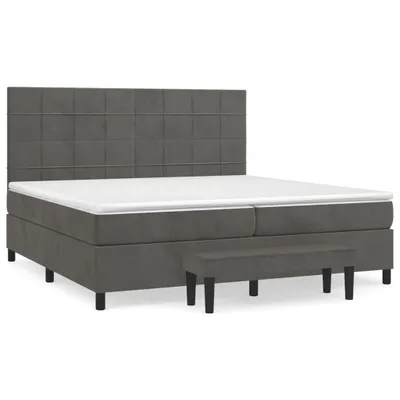 Obrázek produktu pro vidaXL Postel Boxspring s matrací Dark Grey 200x200 cm Velvet