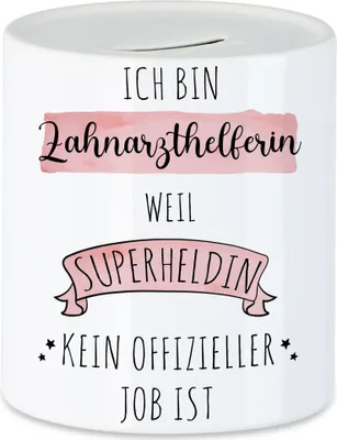 Produktbild von Ich Bin Zahnarzthelferin Weil Superheldin Kein Anerkannter Job Ist Spardose  Geschenk Danke Sagen