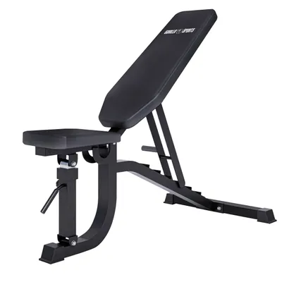 Produktbild von GORILLA SPORTS® Hantelbank - 7-Fach Rückenlehne/ 5-Fach Sitz Verstellbar, 140 x 72,5 x 54-138 cm, aus Stahl, Schwarz - Multifunktion Trainingsbank, Schrägbank, Flachbank, Negativbank, Fitnessbank