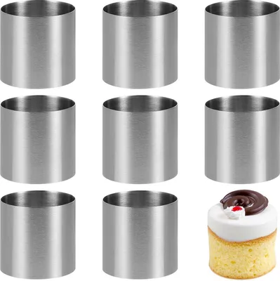 Obrázok produktu pre Sada koláčových krúžkov z nehrdzavejúcej ocele 8 ks. Dezertné formy 5x5x5cm