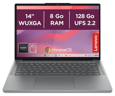 Produktbild von Lenovo Chrome 14M8911, MediaTek Kompanio, 2,6 GHz, 35,6 cm (14"), 1920 x 1200 Pixel, 8 GB, 128 GB