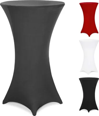 Immagine prodotto di Deuba Copritavolo Stretch per Tavoli Alti Rotondi Lavabile 30°C Piedi Rinforzati Tanti Colori e Misure Ø 60 cm Antracite