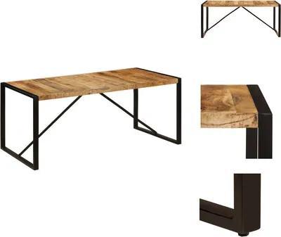 Image de vidaXL Table de salle à manger 180 x 90 x 75 cm en bois massif de mangue - Tables de salle à manger