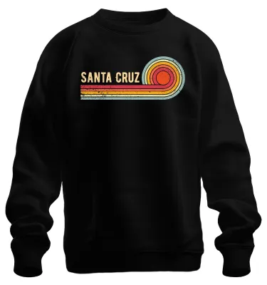 Immagine prodotto di SANTA CRUZ Retro Vintage Surf Sun Beach California Waves Felpa Unisex Pullover, Nero, M