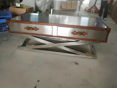 Produktbild von Vintage Couchtisch Wohnzimmertisch Tische Aluminium Tisch Kaffeetisch Flieger