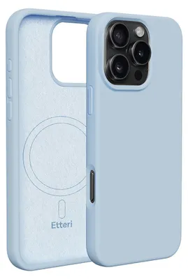 Image de Etteri Silicone Mag Case pour iPhone 16 Pro Max 6,9" Étui pour téléphone portable bleu clair