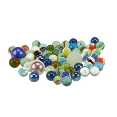 Image de Billes en verre 500 g dans un filet - différents motifs et tailles