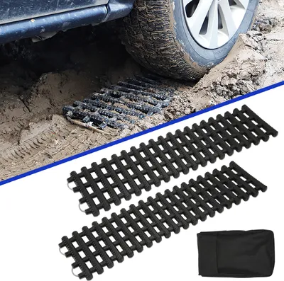 Immagine prodotto di Ikodm Tappetino di trazione per auto, camion e autovetture - 2 tappetini di trazione - Tappetino antiscivolo per ruote, pneumatici invernali